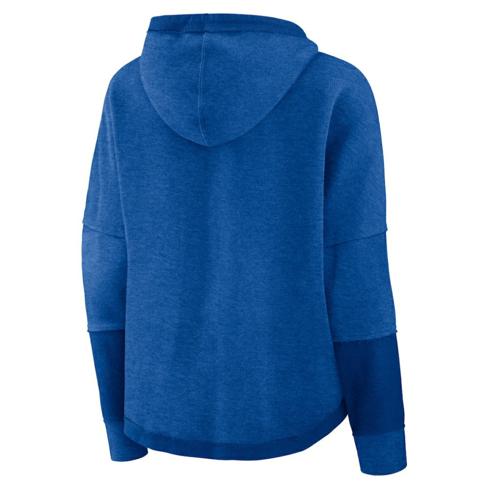 St. Louis Blues Fanatics Women's Lux Lounge Helmet Arch Pullover Hoodie - Heather Blue Hoodies
