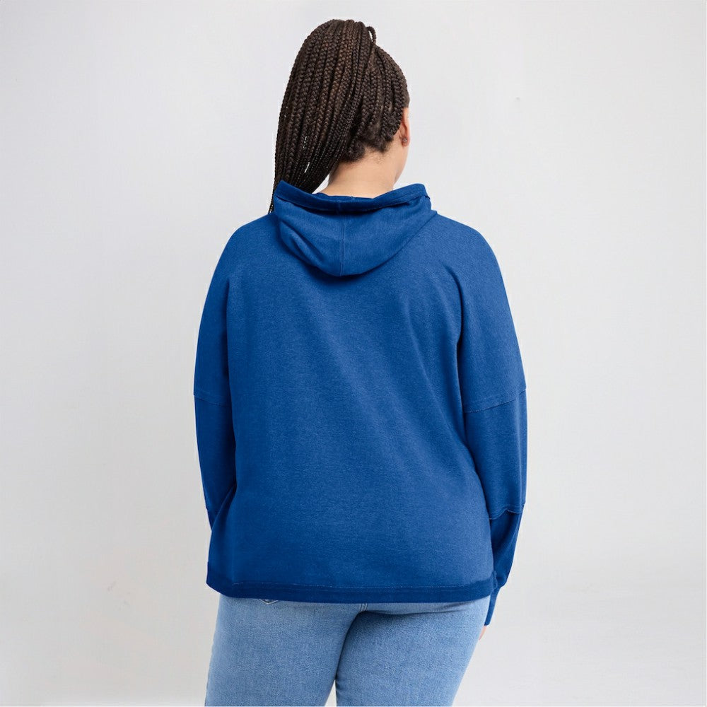 St. Louis Blues Fanatics Women's Lux Lounge Helmet Arch Pullover Hoodie - Heather Blue Hoodies