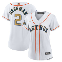 Alex Bregman Houston Astros Women's 2023 Gold Collection Replica Player Jersey White/Gold