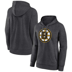 Boston Bruins Women's Primary Logo Pullover Hoodie - Charcoal Hoodies