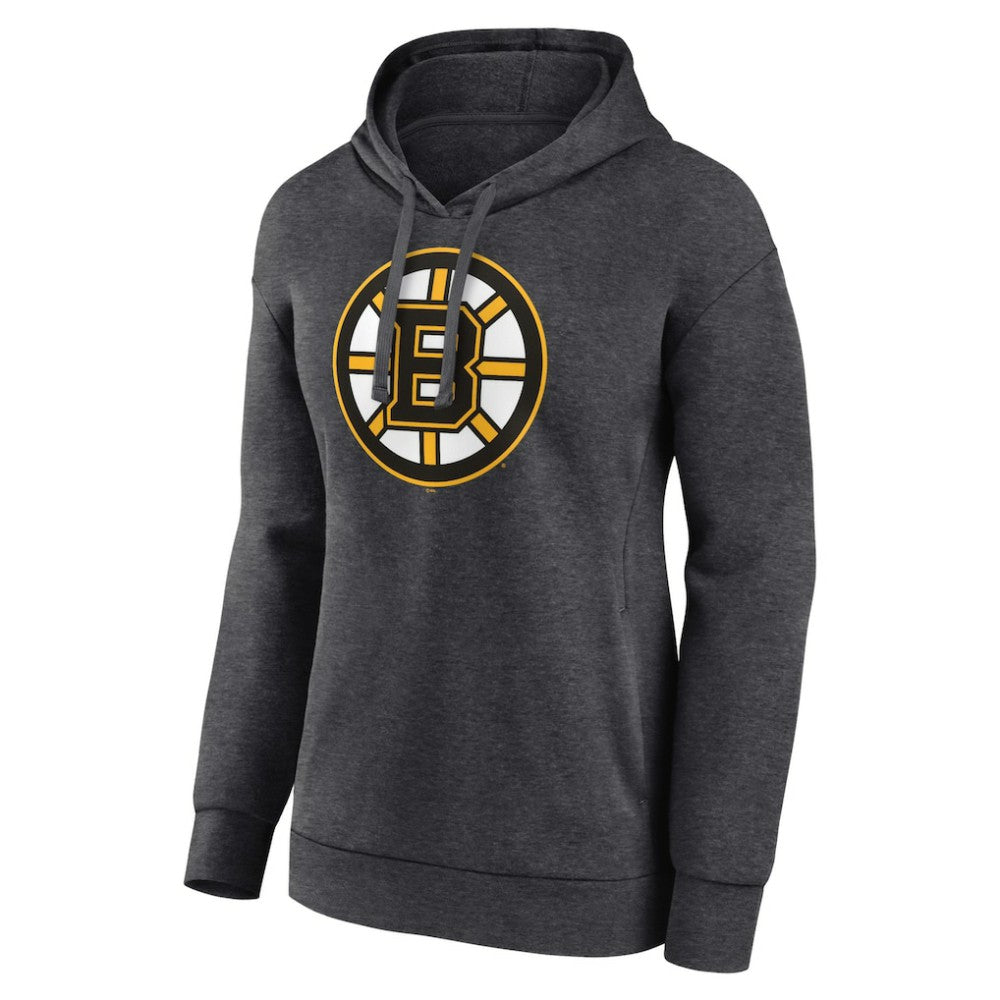 Boston Bruins Women's Primary Logo Pullover Hoodie - Charcoal Hoodies