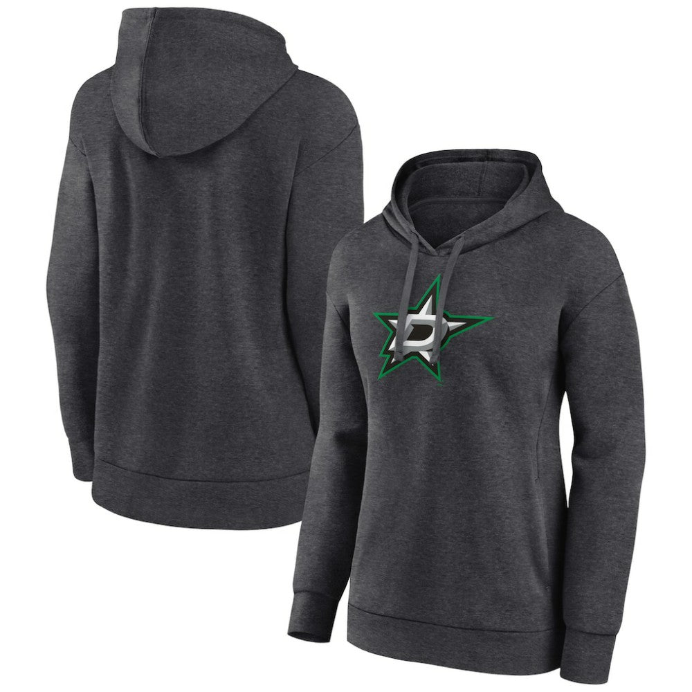 Dallas Stars Women's Primary Logo Pullover Hoodie - Charcoal Hoodies