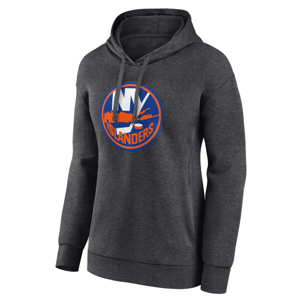 New York Islanders Women's Primary Logo Pullover Hoodie - Charcoal Hoodies