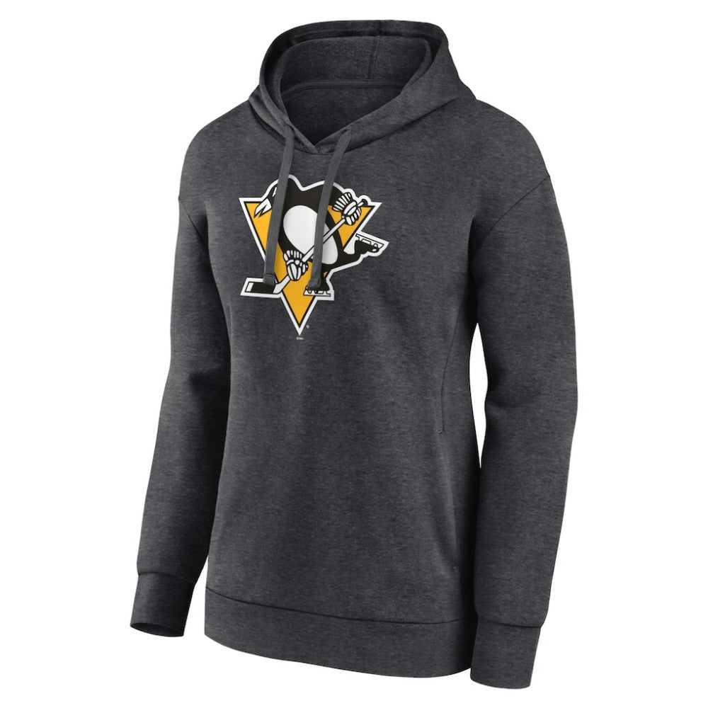 Pittsburgh Penguins Women's Primary Logo Pullover Hoodie - Charcoal Hoodies