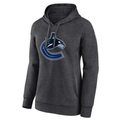 Vancouver Canucks Women's Primary Logo Pullover Hoodie - Charcoal Hoodies