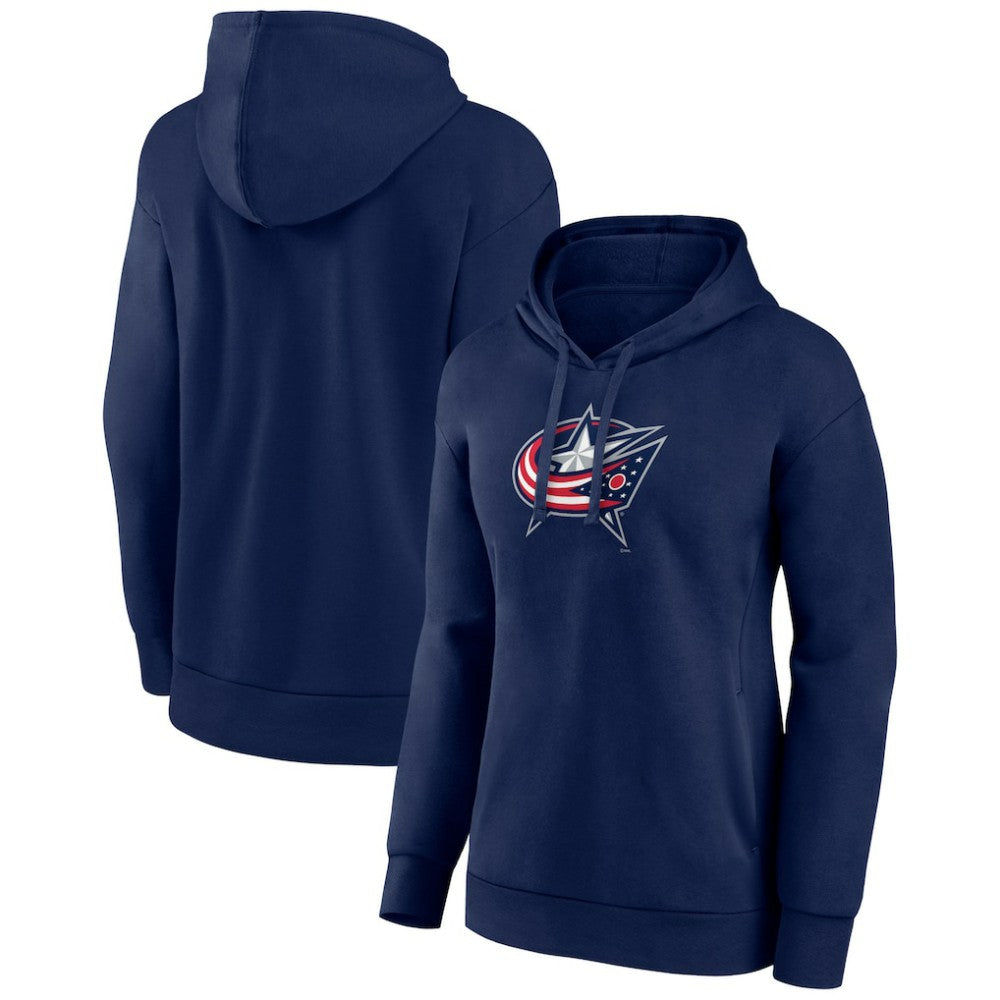 Columbus Blue Jackets Women's Primary Logo Pullover Hoodie - Navy Hoodies