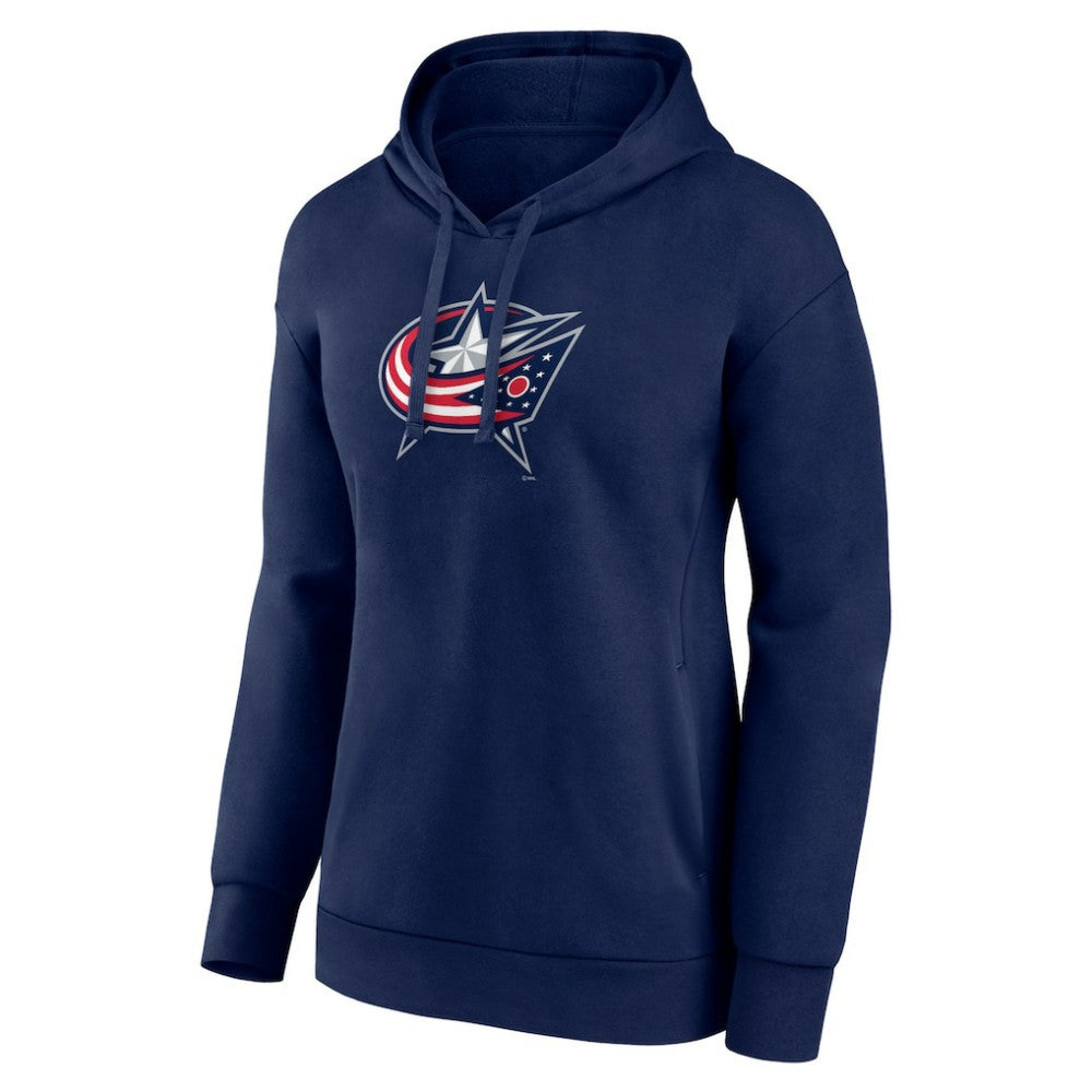 Columbus Blue Jackets Women's Primary Logo Pullover Hoodie - Navy Hoodies