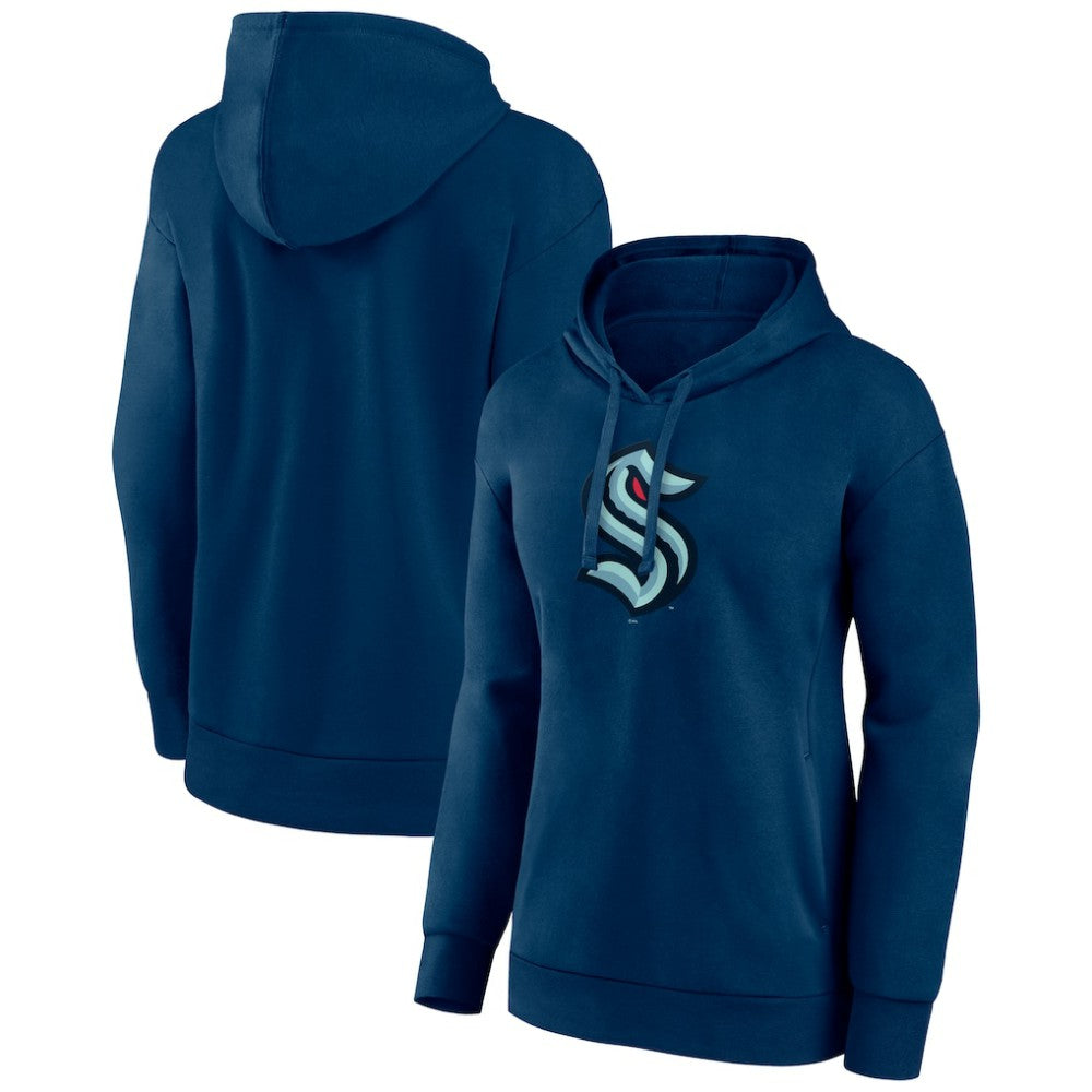 Seattle Kraken Women's Primary Logo Pullover Hoodie - Deep Sea Blue Hoodies
