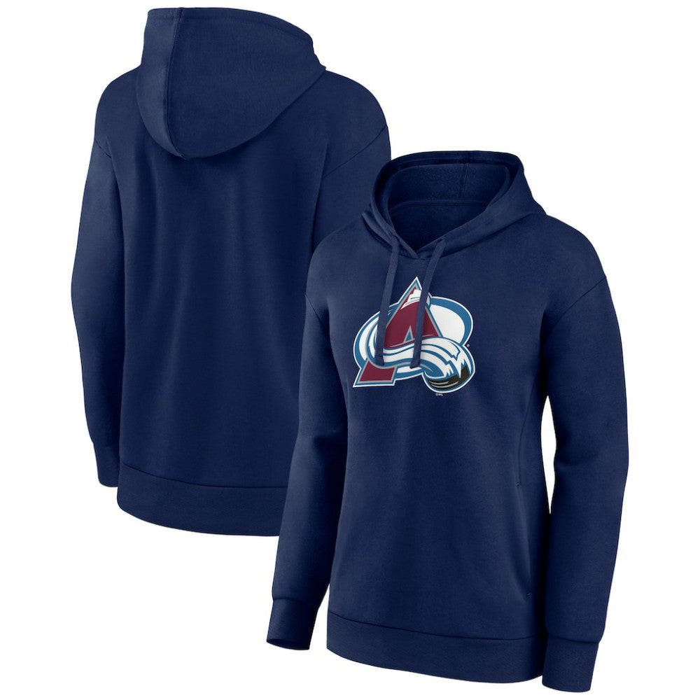 Colorado Avalanche Women's Primary Logo Pullover Hoodie - Navy Hoodies