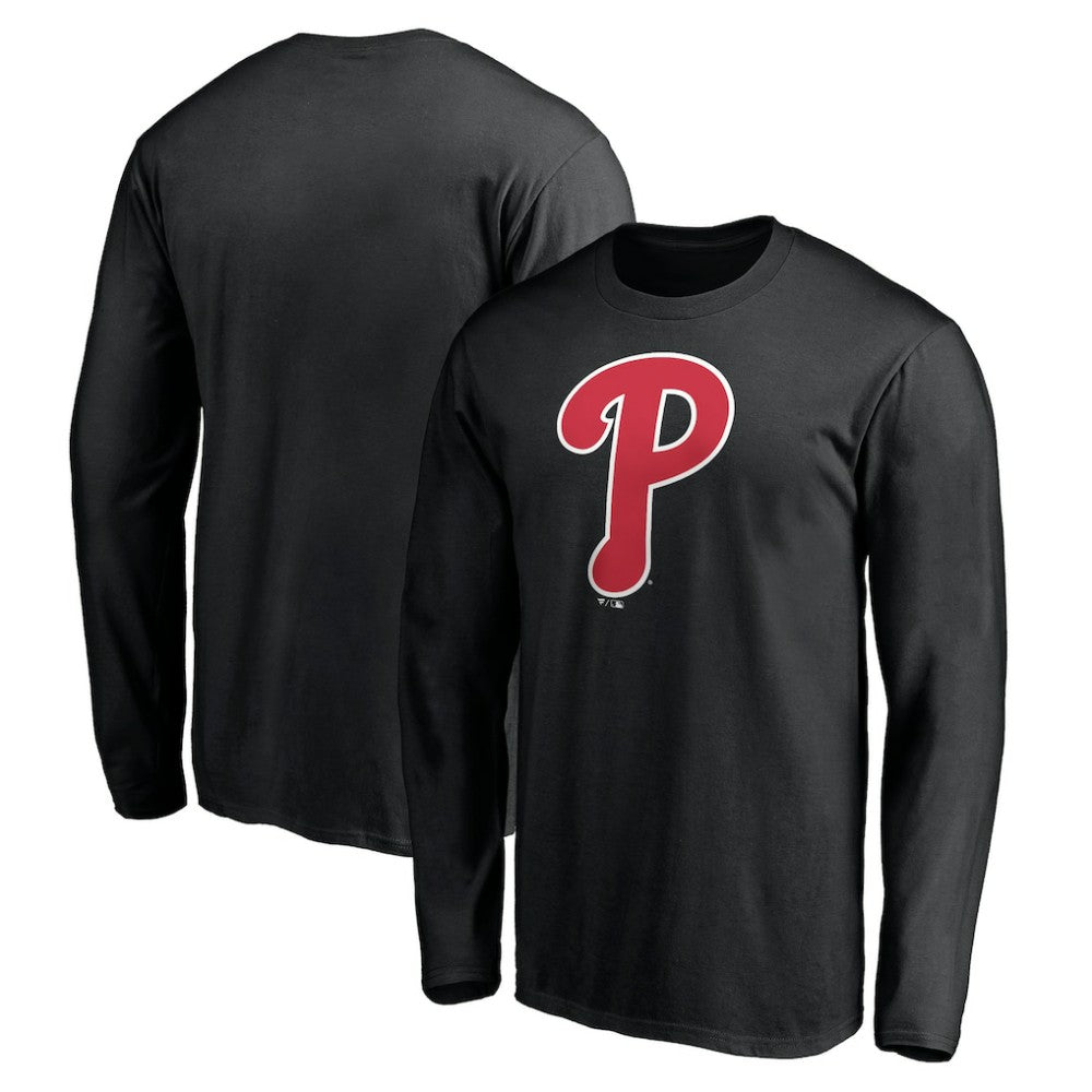 Philadelphia Phillies Official Team Logo Long Sleeve T-Shirt Black