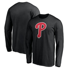 Philadelphia Phillies Official Team Logo Long Sleeve T-Shirt Black