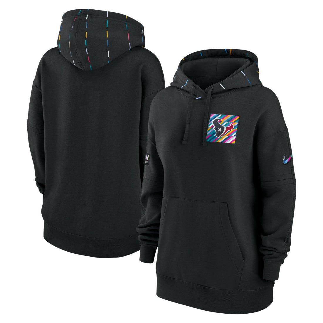 Houston Texans Women's 2023 NFL Crucial Catch Club Pullover Hoodie - Black discount
