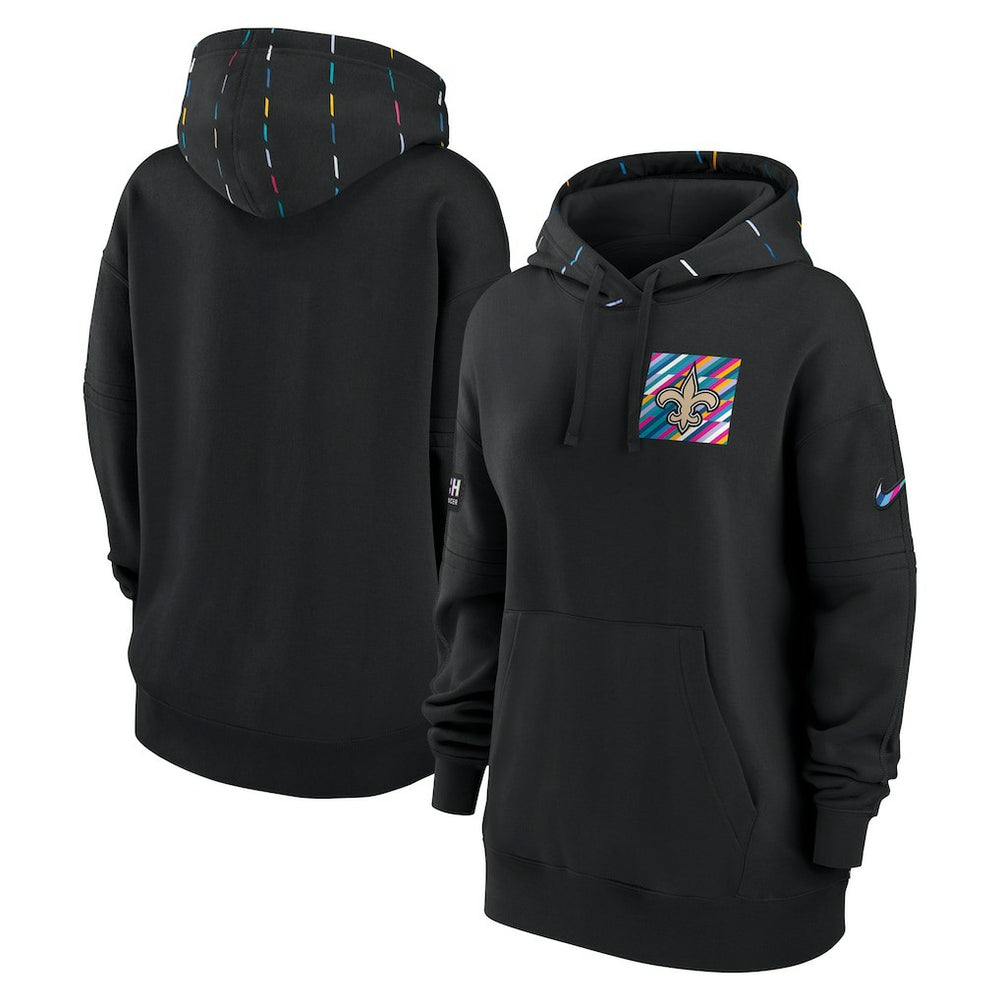 New Orleans Saints Women's 2023 NFL Crucial Catch Club Pullover Hoodie - Black outlet