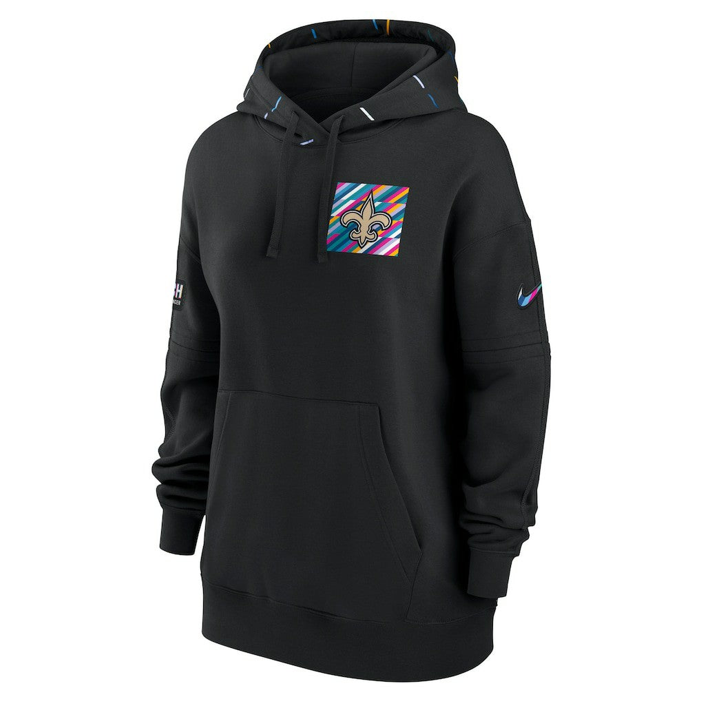 New Orleans Saints Women's 2023 NFL Crucial Catch Club Pullover Hoodie - Black outlet