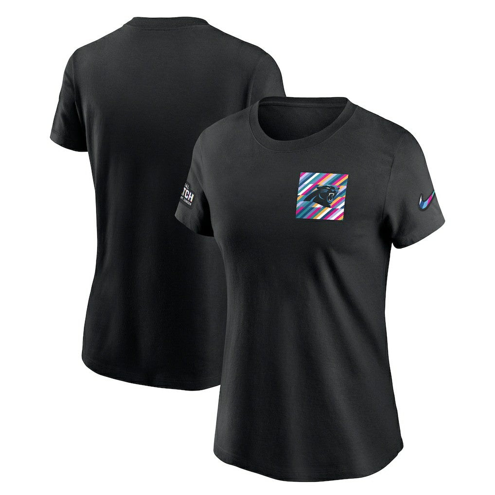 Carolina Panthers Women's Crucial Catch Sideline Tri-Blend T-Shirt - Black cheap