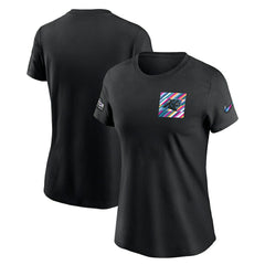 Carolina Panthers Women's Crucial Catch Sideline Tri-Blend T-Shirt - Black cheap