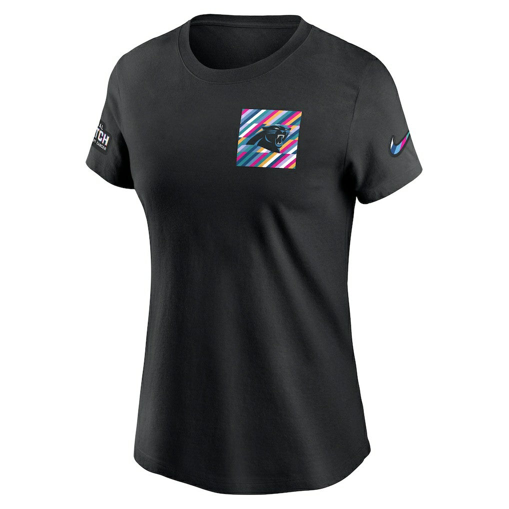 Carolina Panthers Women's Crucial Catch Sideline Tri-Blend T-Shirt - Black cheap