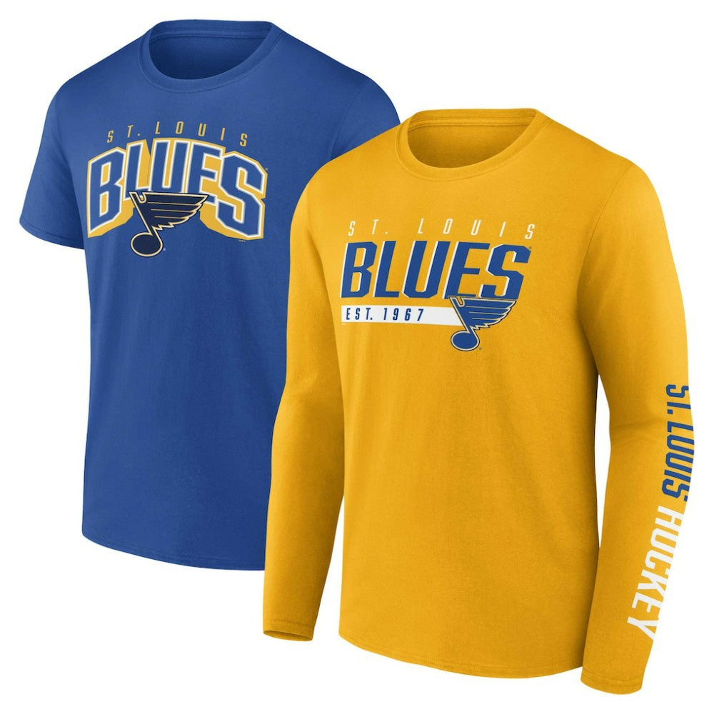St. Louis Blues Fanatics Bottle Rocket T-Shirt Combo Pack - Gold/Blue T-shirts