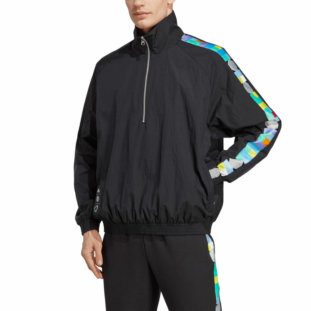 Peter Saville x Manchester United Half-Zip Pullover Jacket – Black for sale
