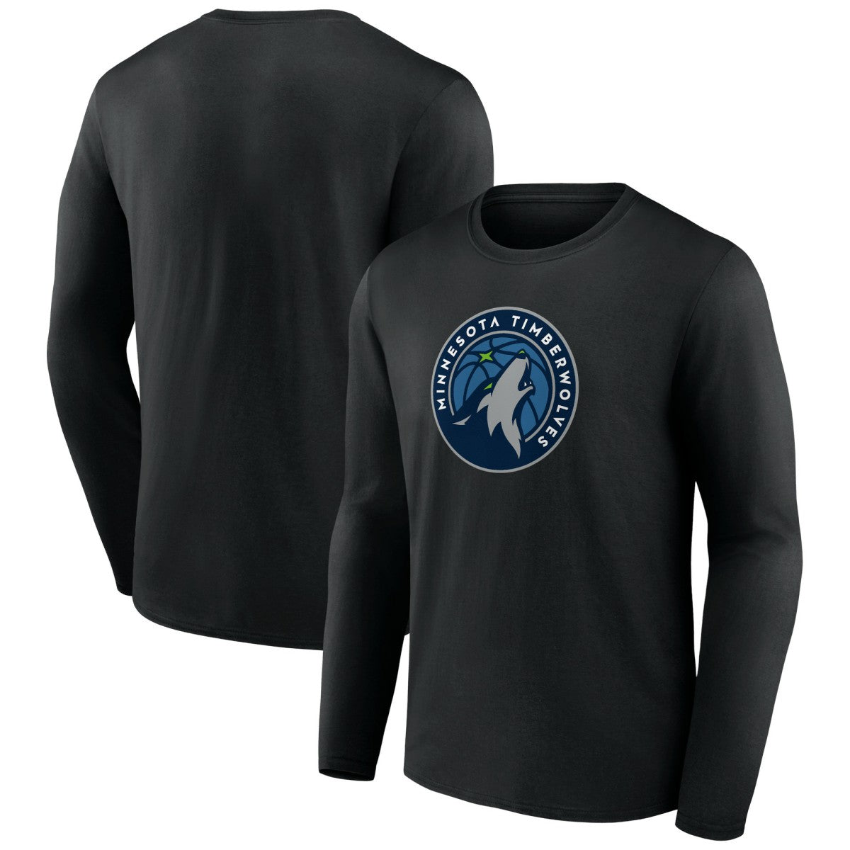 Minnesota Timberwolves Primary Team Logo Long Sleeve T-Shirt - Black for sale