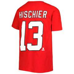 Nico Hischier New Jersey Devils Youth Player Name & Number T-Shirt - Red T-shirts