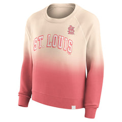 St. Louis Cardinals Women's Luxe Lounge Arch Raglan Pullover Sweatshirt Tan/Red