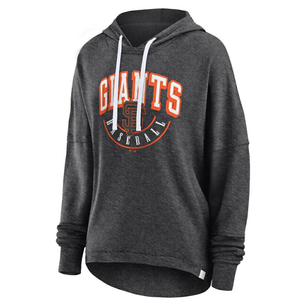 San Francisco Giants Women's Luxe Pullover Hoodie Heather Charcoal