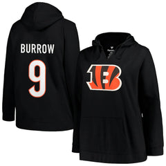 Joe Burrow Cincinnati Bengals Profile Women's Plus Size Player Name & Number Pullover Hoodie - Black cheap