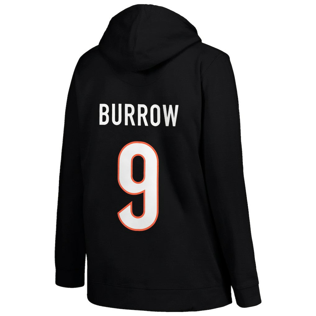 Joe Burrow Cincinnati Bengals Profile Women's Plus Size Player Name & Number Pullover Hoodie - Black cheap