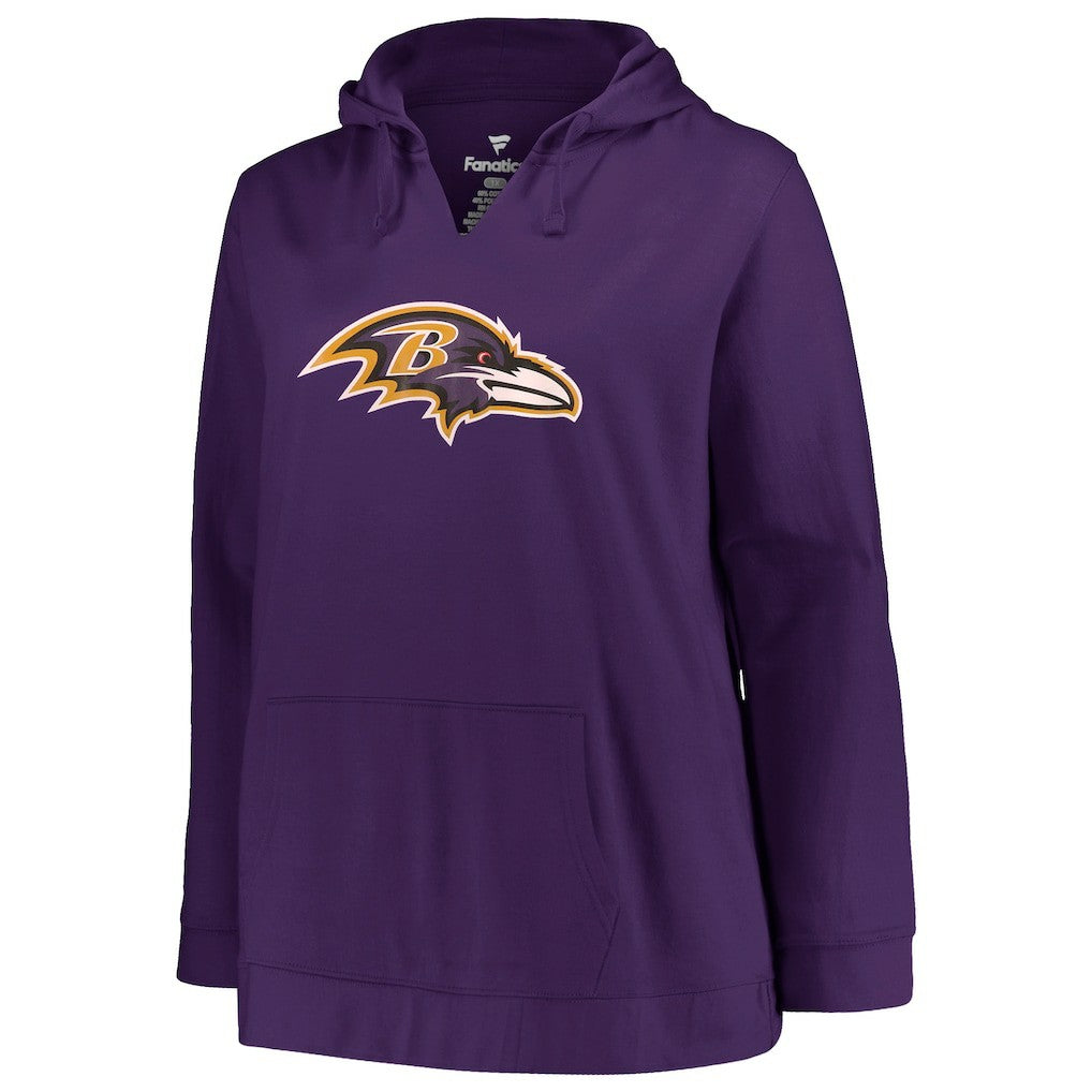Lamar Jackson Baltimore Ravens Profile Women's Plus Size Player Name & Number Pullover Hoodie - Purple cheap