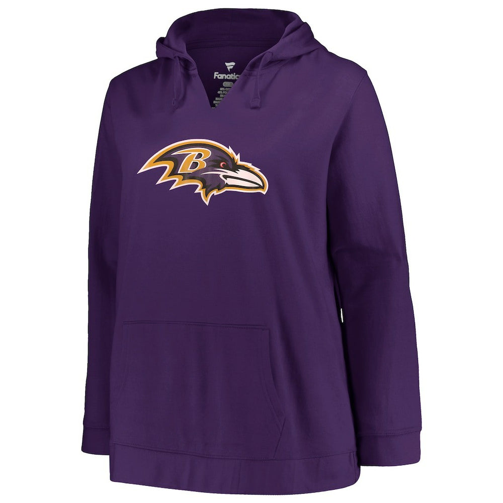 Lamar Jackson Baltimore Ravens Profile Women's Plus Size Player Name & Number Pullover Hoodie - Purple cheap