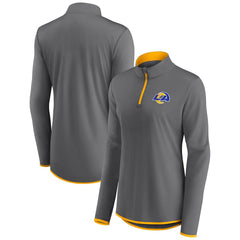 Los Angeles Rams Women's Adult Corner Long Sleeve 1/4 Zip Top - Gray online