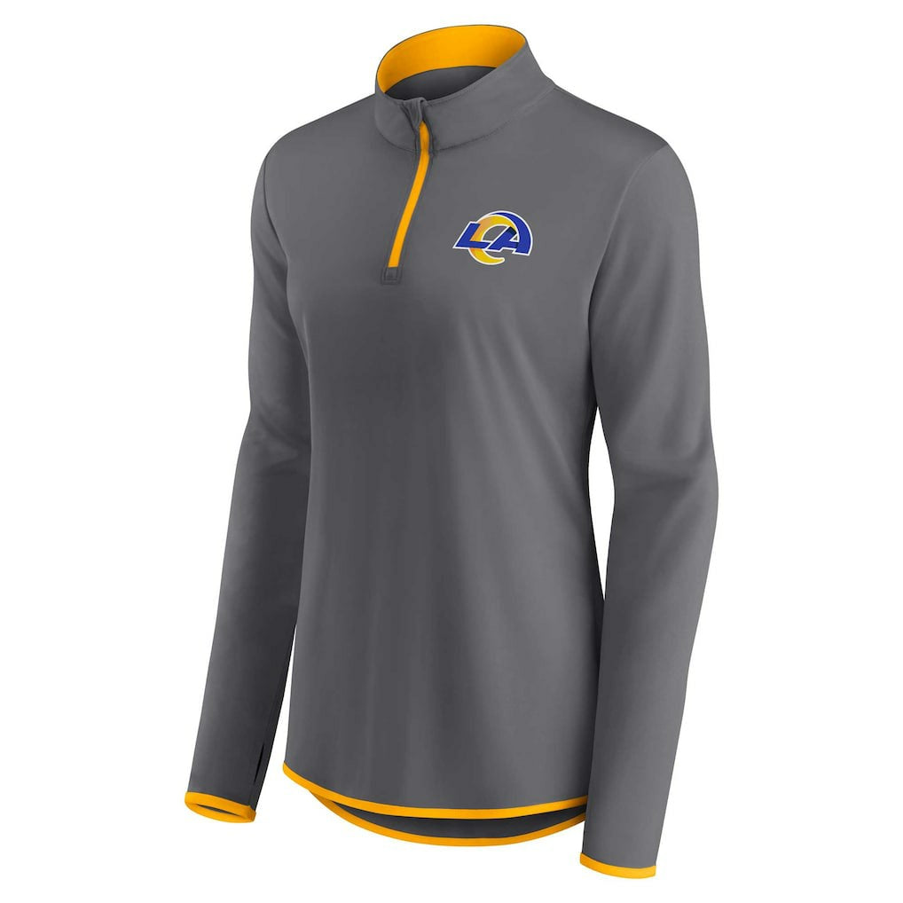 Los Angeles Rams Women's Adult Corner Long Sleeve 1/4 Zip Top - Gray online