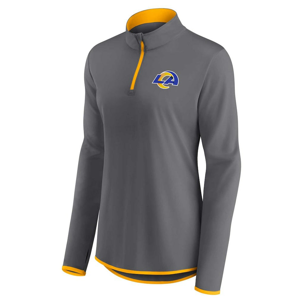 Los Angeles Rams Women's Adult Corner Long Sleeve 1/4 Zip Top - Gray online