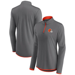 Cleveland Browns Women's Adult Corner Long Sleeve 1/4 Zip Top - Gray on sale