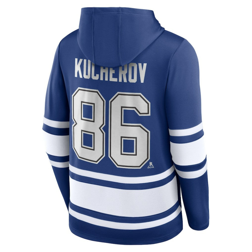 Nikita Kucherov Tampa Bay Lightning Fanatics Name & Number Lace-Up Pullover Hoodie - Blue Hoodies