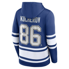 Nikita Kucherov Tampa Bay Lightning Fanatics Name & Number Lace-Up Pullover Hoodie - Blue Hoodies