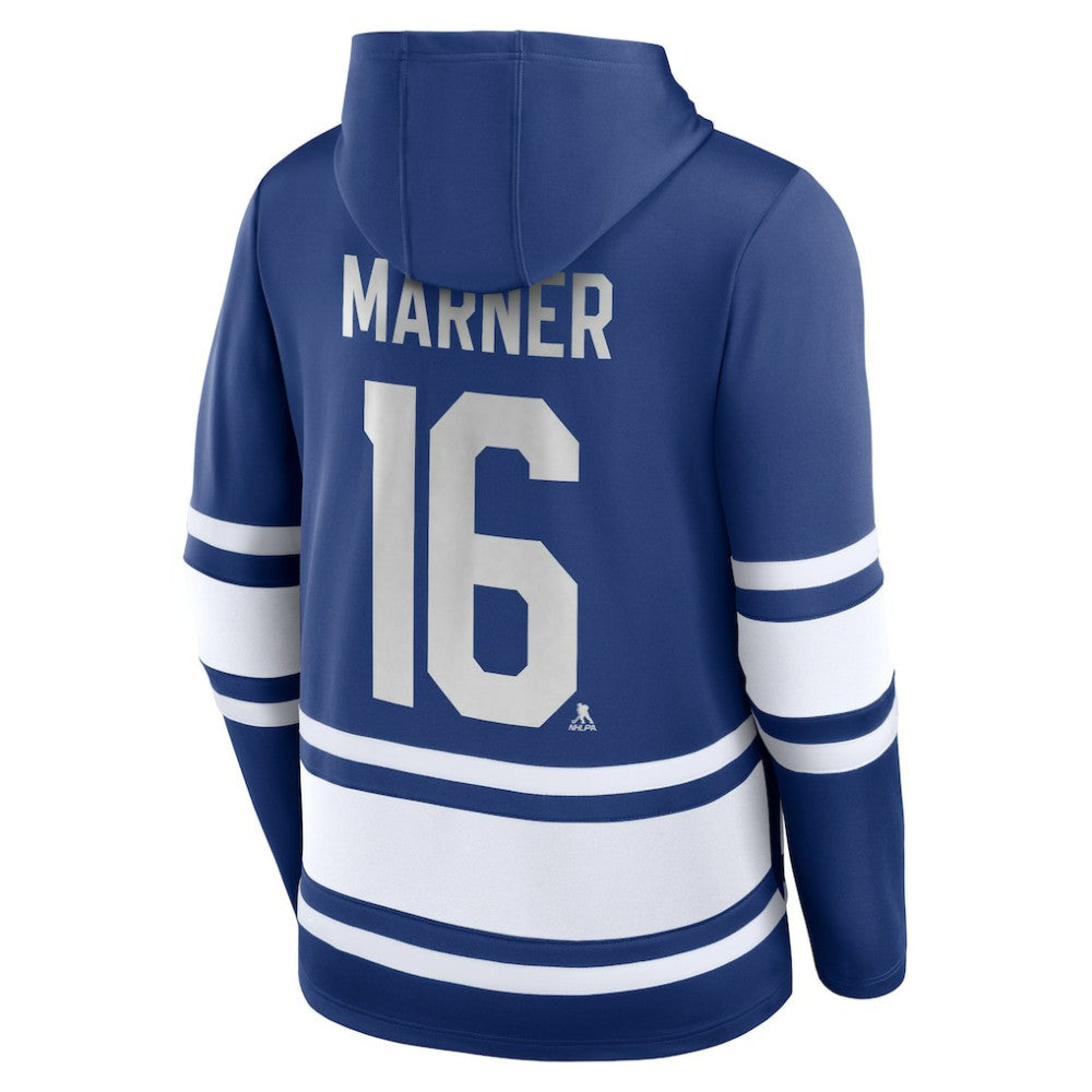 Mitch Marner Toronto Maple Leafs Fanatics Name & Number Lace-Up Pullover Hoodie - Blue Hoodies