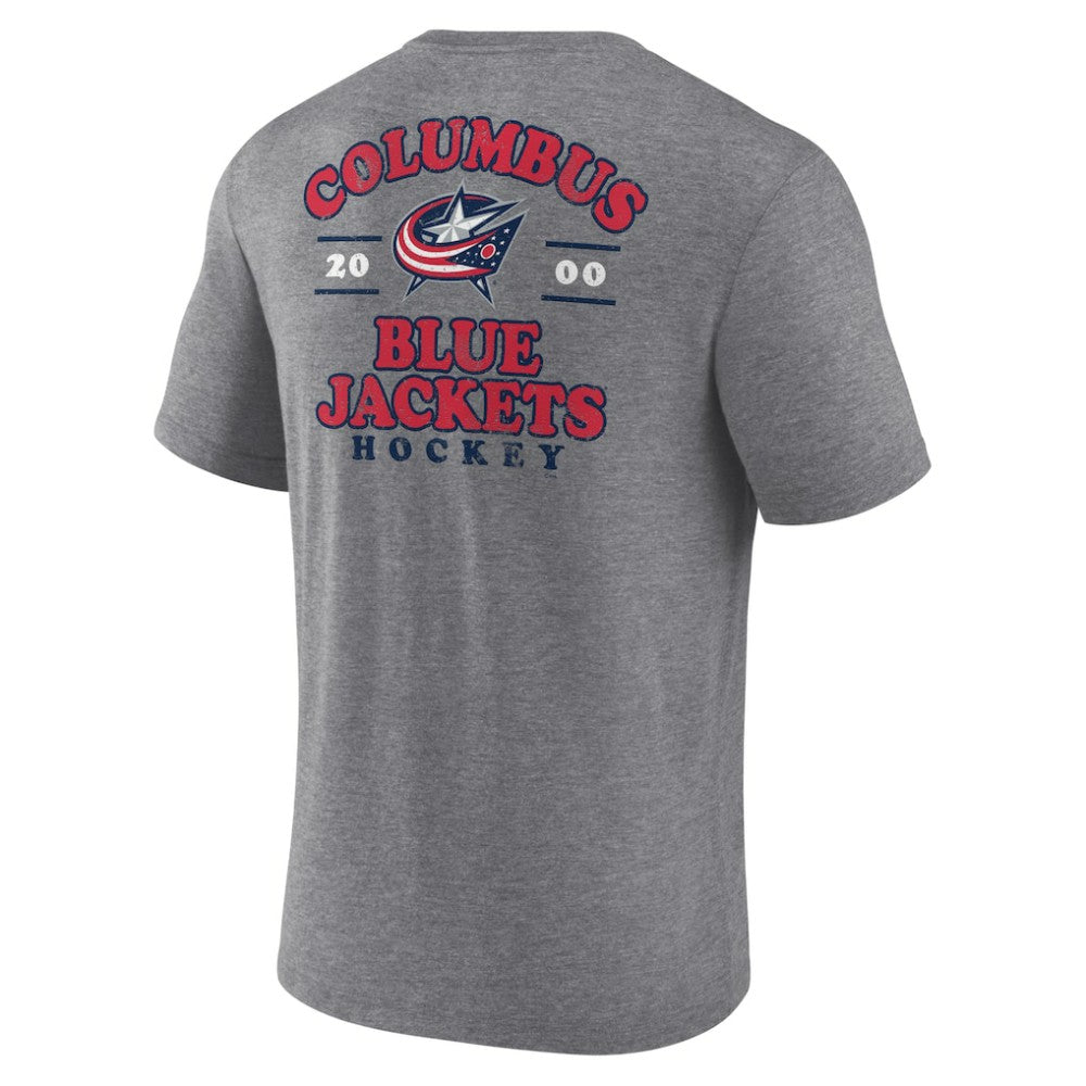 Columbus Blue Jackets Fanatics Winger Tri-Blend T-Shirt - Heather Gray T-shirts