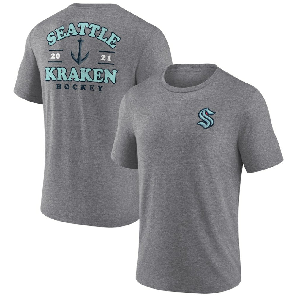Seattle Kraken Fanatics Winger Tri-Blend T-Shirt - Heather Gray T-shirts