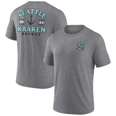 Seattle Kraken Fanatics Winger Tri-Blend T-Shirt - Heather Gray T-shirts