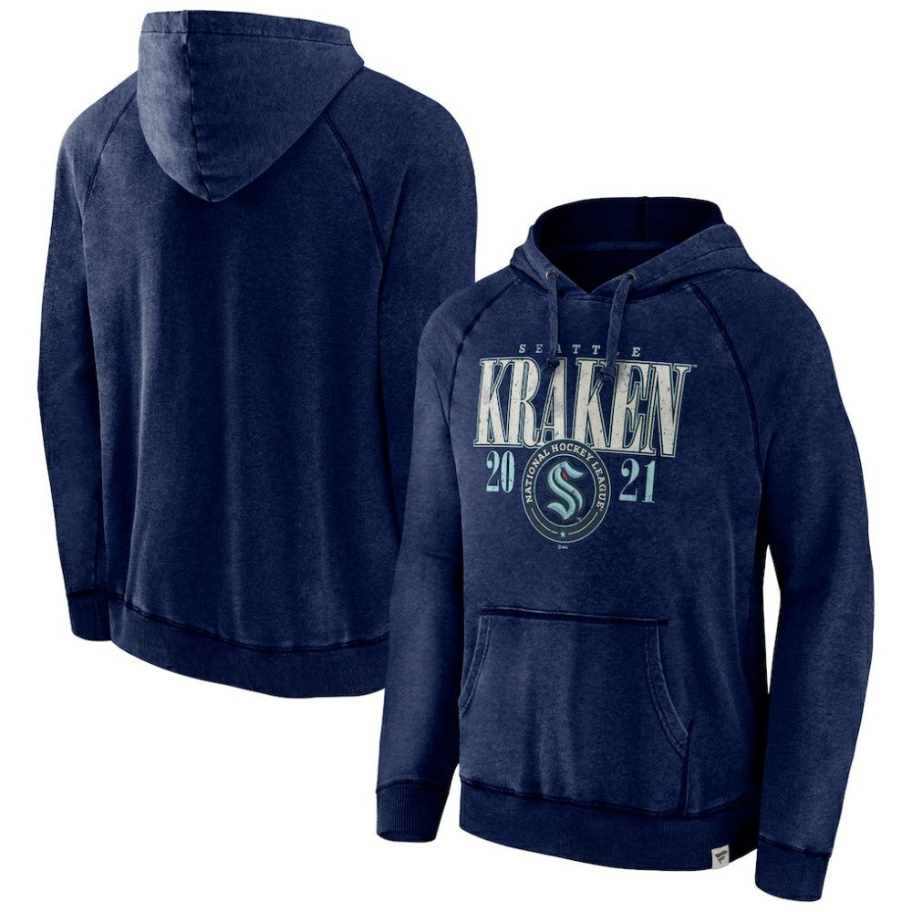 Seattle Kraken Fanatics Shoulder-To-Shoulder Raglan Pullover Hoodie - Heather Deep Sea Blue Hoodies