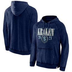 Seattle Kraken Fanatics Shoulder-To-Shoulder Raglan Pullover Hoodie - Heather Deep Sea Blue Hoodies