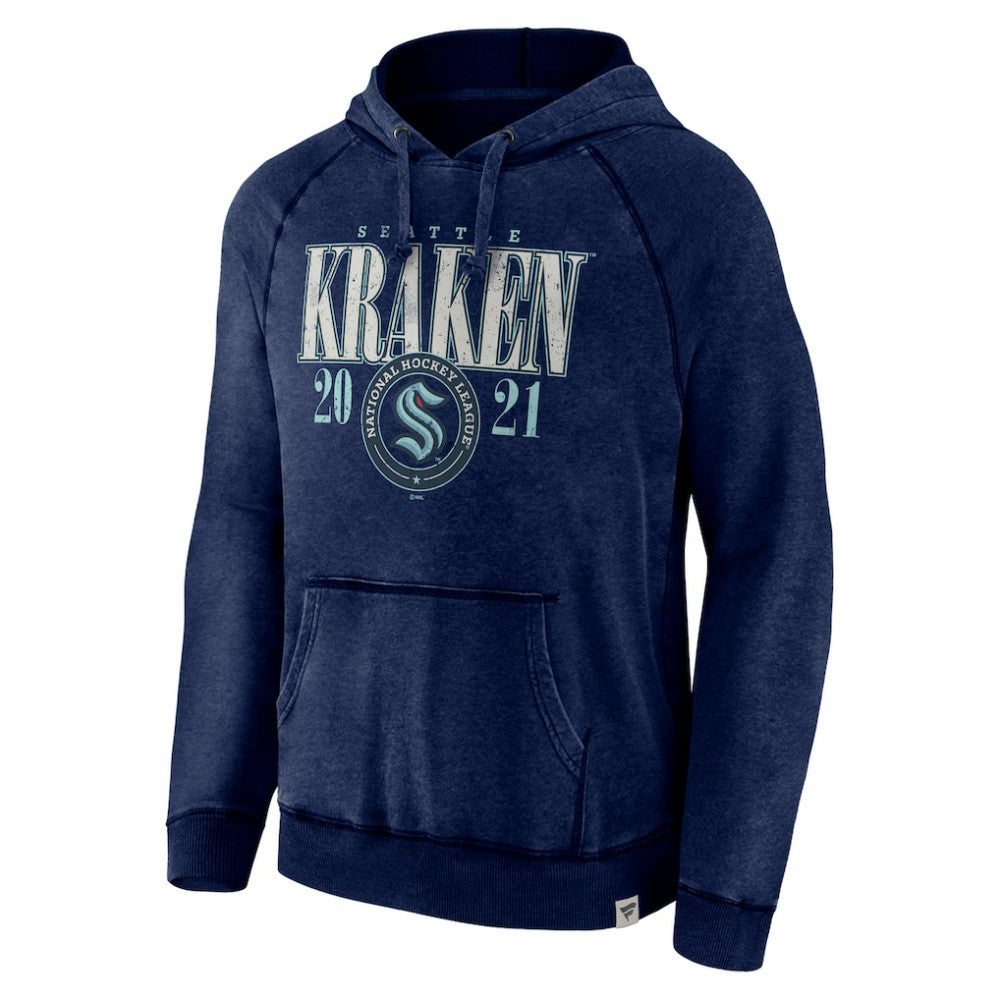 Seattle Kraken Fanatics Shoulder-To-Shoulder Raglan Pullover Hoodie - Heather Deep Sea Blue Hoodies