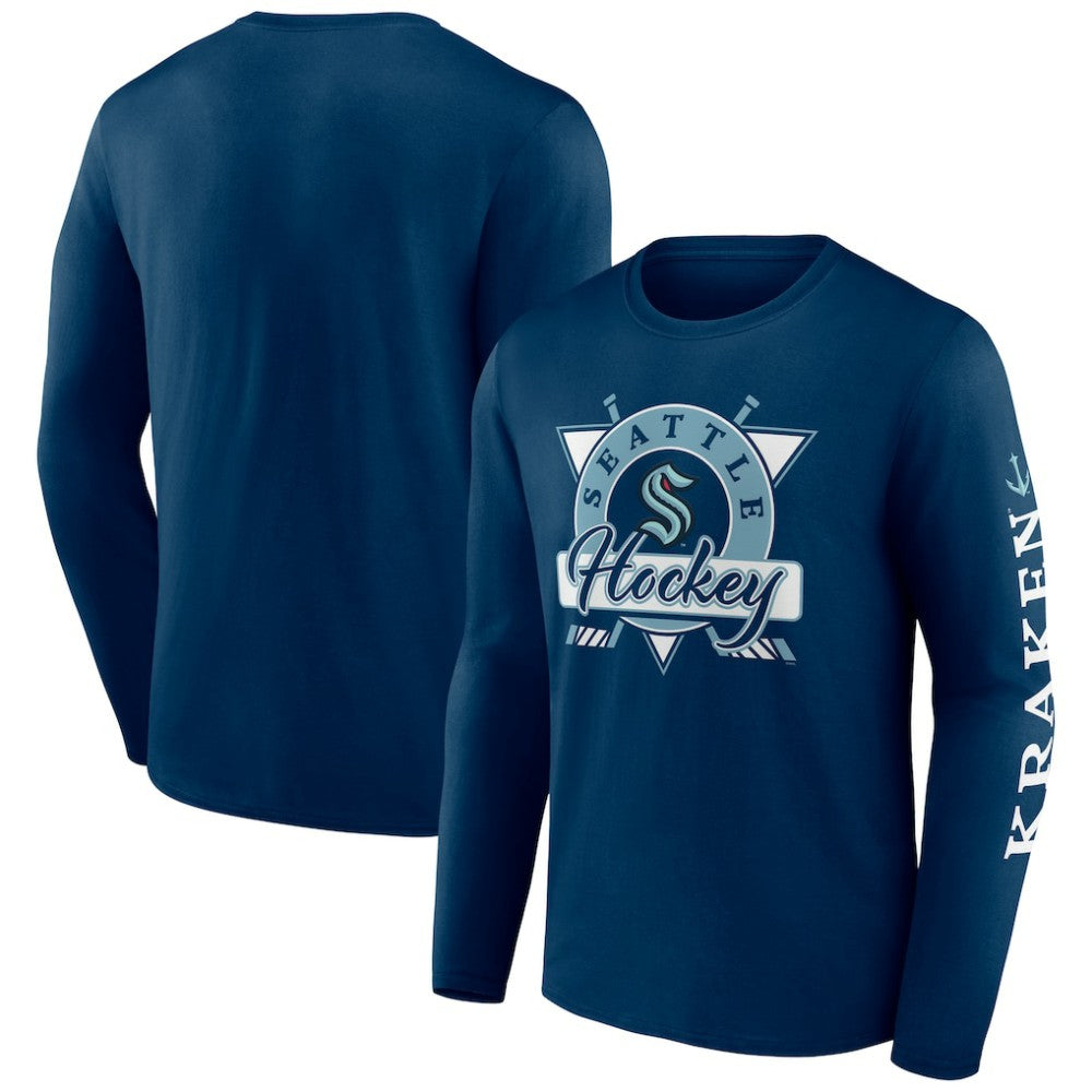 Seattle Kraken Fanatics Rinkside Long Sleeve T-Shirt - Deep Sea Blue T-shirts