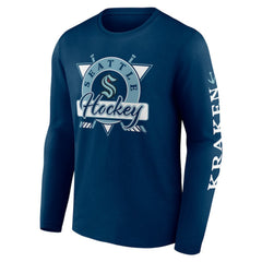Seattle Kraken Fanatics Rinkside Long Sleeve T-Shirt - Deep Sea Blue T-shirts