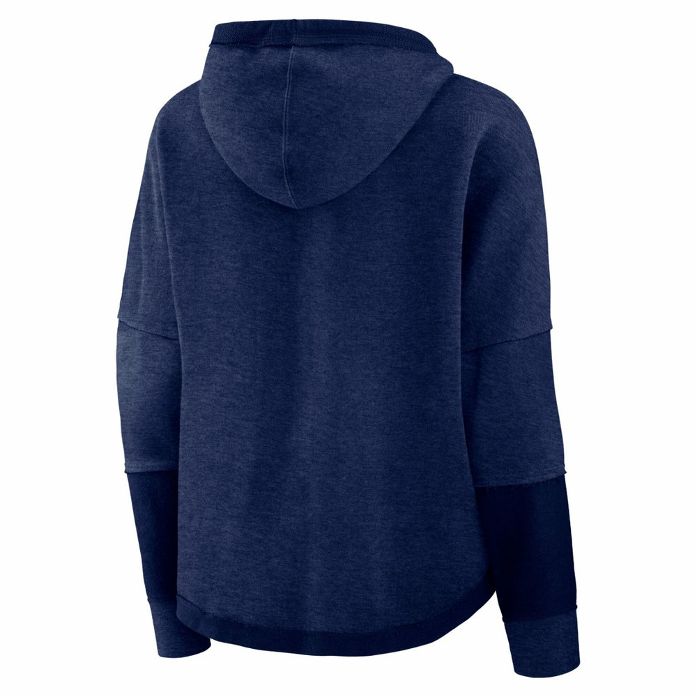 Tennessee Titans Women's Lightewight Modest Crop Lounge Helmet Arch Pullover Hoodie - Navy for sale