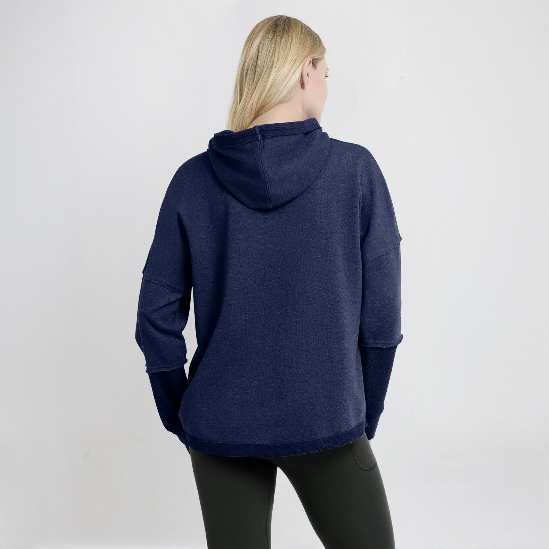 Tennessee Titans Women's Lightewight Modest Crop Lounge Helmet Arch Pullover Hoodie - Navy for sale