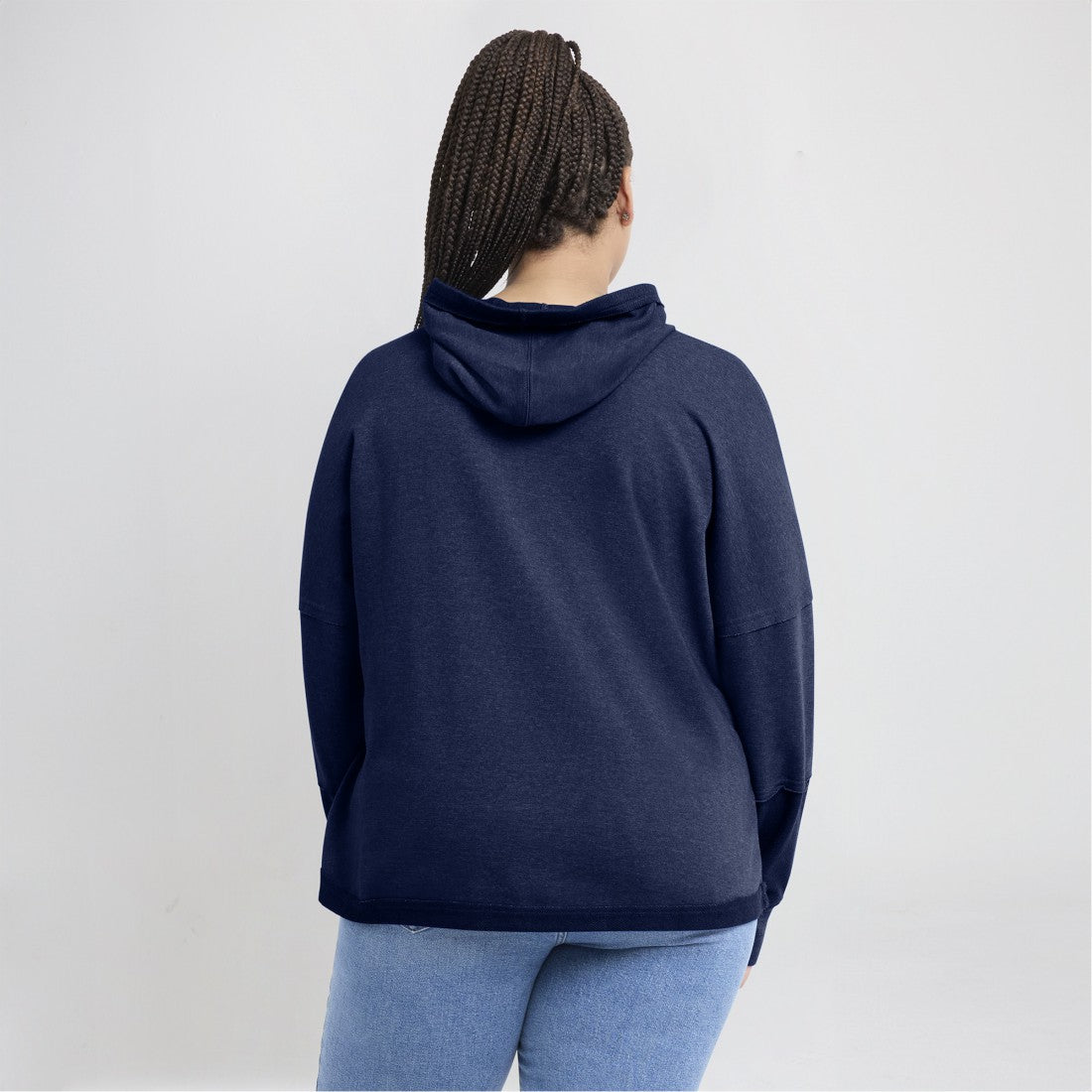 Tennessee Titans Women's Lightewight Modest Crop Lounge Helmet Arch Pullover Hoodie - Navy for sale