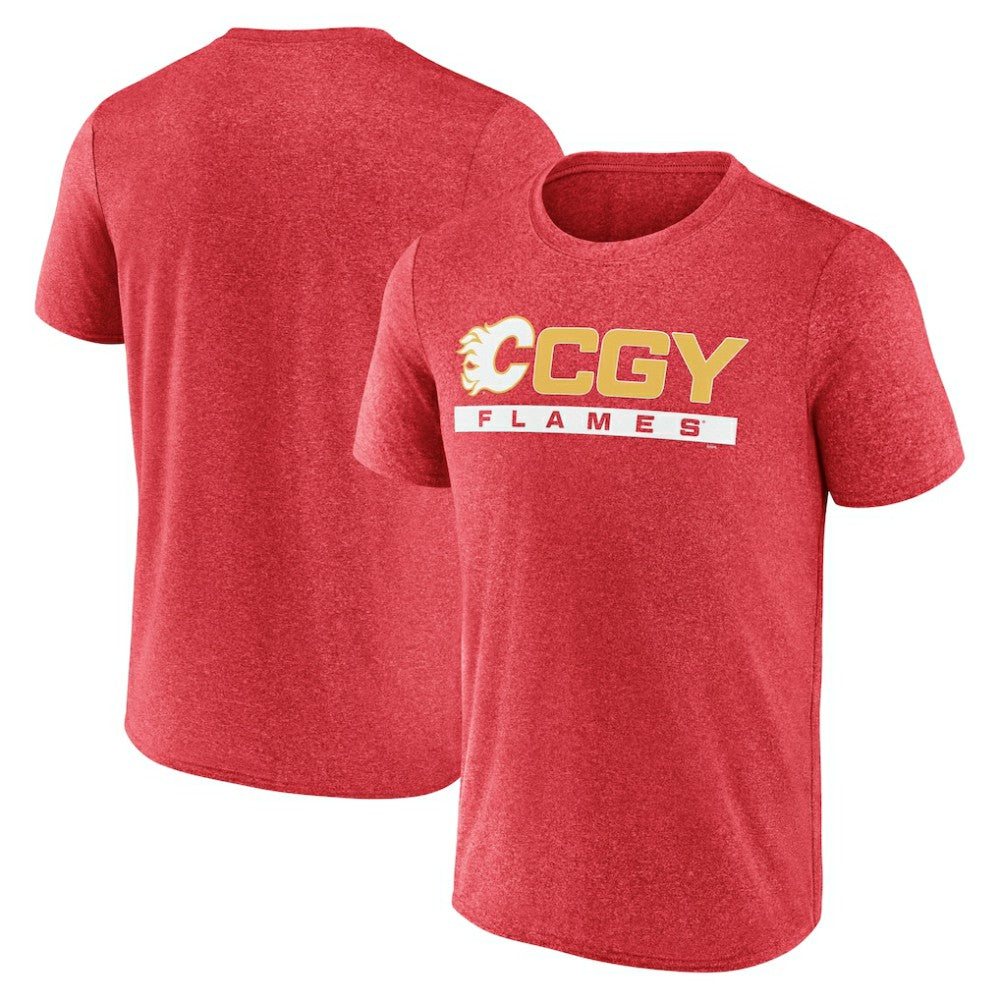 Calgary Flames Fanatics Playmaker T-Shirt - Heather Red T-shirts